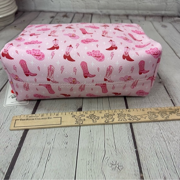 NWT blush crush Pink western cowgirl coquette travel makeup Cosmetic Bag - Picture 2 of 7
